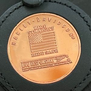 Harley Davidson 105th Anniversary Faux Leather Trifold 8.5" Wallet & Key Ring